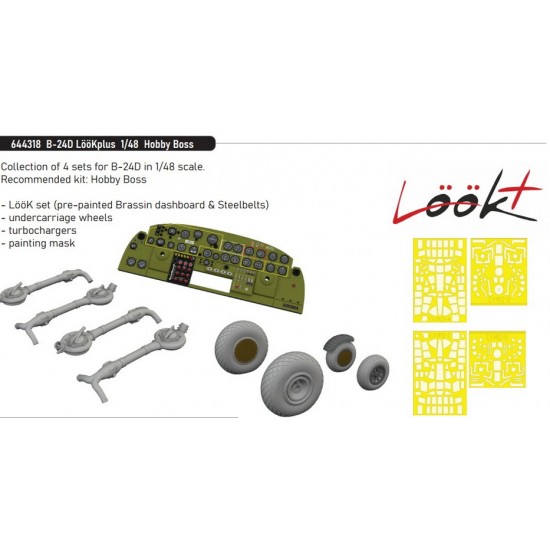 1/48 B-24D Detail Set with Instrument Panel for Hobby Boss kits 1/48 B-24D Detail Set with Instrument Panel for Hobby Boss kits