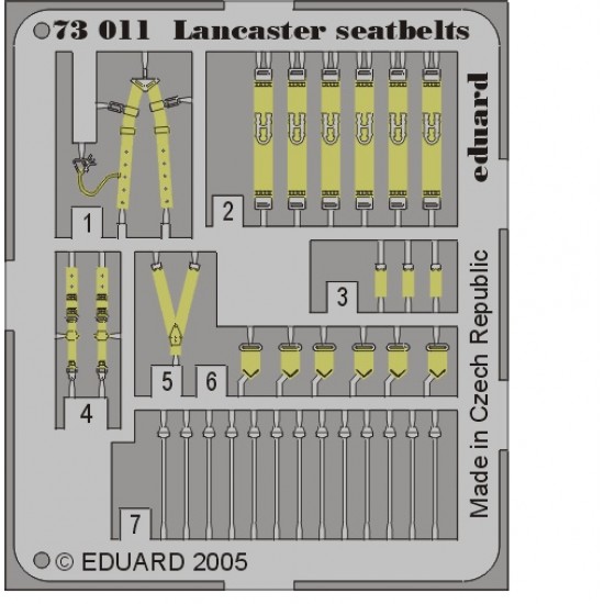 Colour Photoetch for 1/72 Lancaster Seatbelts
