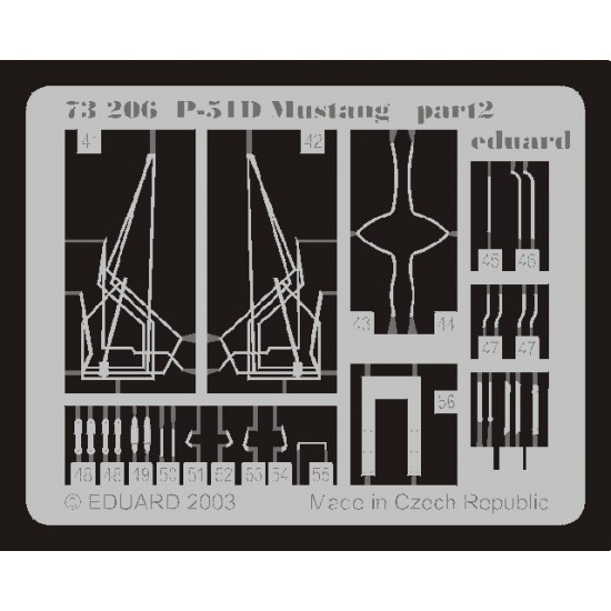Colour Photoetch for 1/72 P-51D Mustang for Tamiya kit Colour Photoetch for 1/72 P-51D Mustang for Tamiya kit