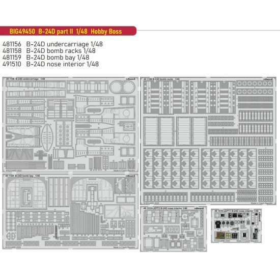 1/48 B-24D Liberator Part II Super Detail Set (PE) for Hobby Boss kits 1/48 B-24D Liberator Part II Super Detail Set (PE) for Hobby Boss kits