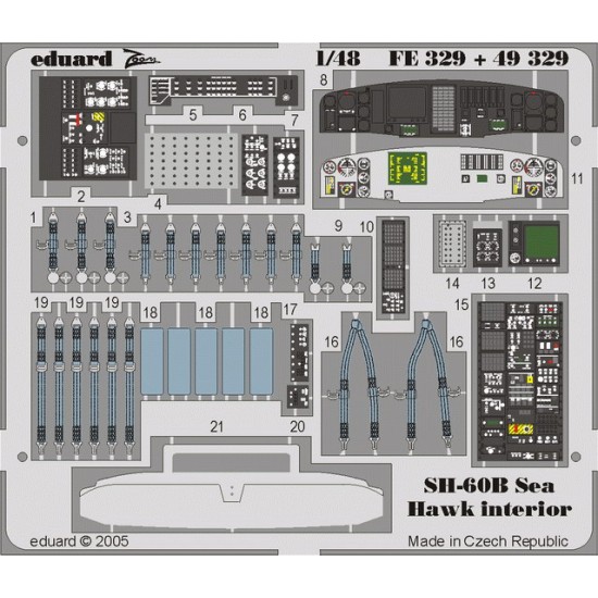 Colour Photoetch for 1/48 SH-60B Seahawk Interior for Italeri kit