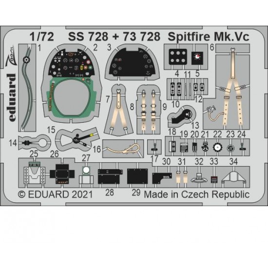 1/72 Supermarine Spitfire Mk.Vc Detail Set for Airfix kits