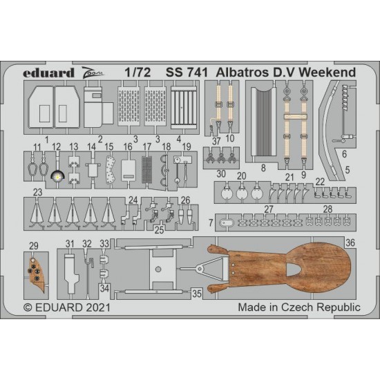1/72 Albatros D.V Weekend Edition Detail Set for Eduard kits