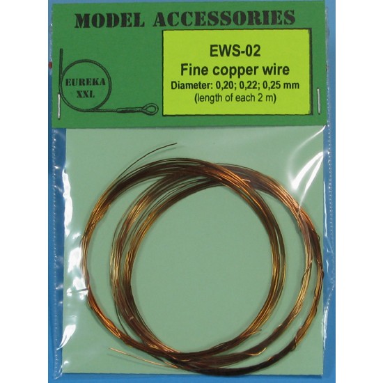 Fine Copper Wires (Dia. 0.20mm/0.22mm/0.25mm, each length: 2m)