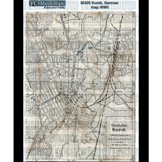 1/35 Self-adhesive Paper Base - WWII German Map of Kursk
