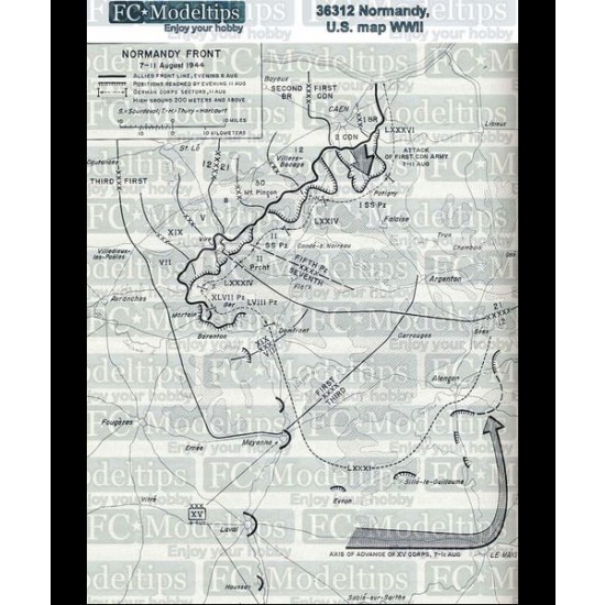 1/35 Self-adhesive Paper Base - WWII US Map of Normandy