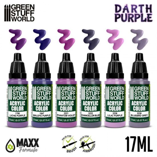 Acrylic Paint Set - Darth Purple (6x 17ml)