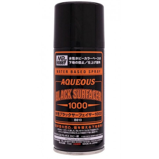 Water Based Spray - Aqueous Black Surfacer 1000 (71ml can) Water Based Spray - Aqueous Black Surfacer 1000 (71ml can)