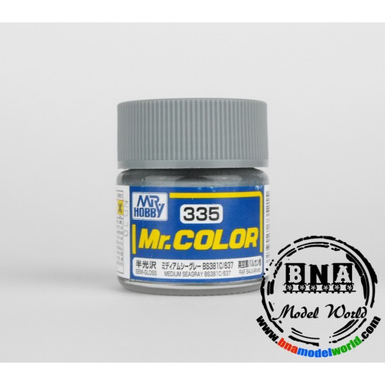 Solvent-Based Acrylic Paint - Semi-Gloss Medium Sea Grey BS381C/637 (10ml)