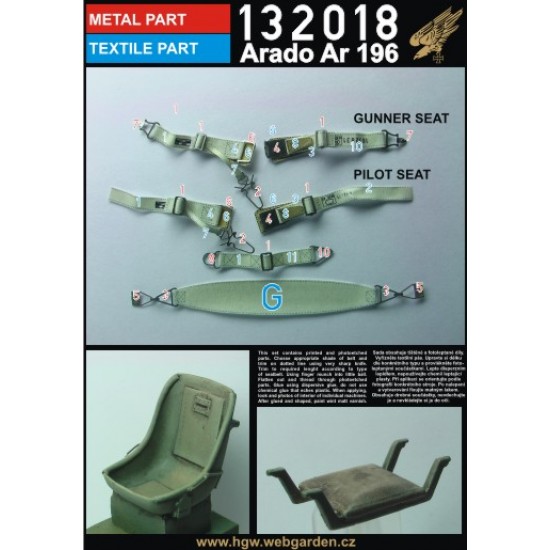 1/32 Arado Ar-196 Seatbelts + Resin Seat for Revell kit