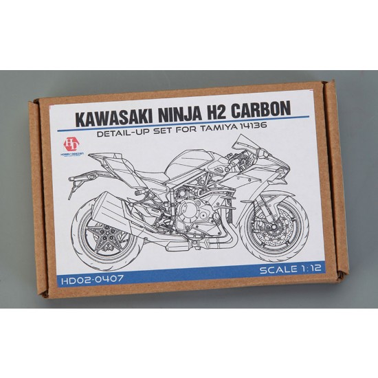 1/12 Kawasaki NINJA H2 Carbon Detail-up Set for Tamiya kit #14136