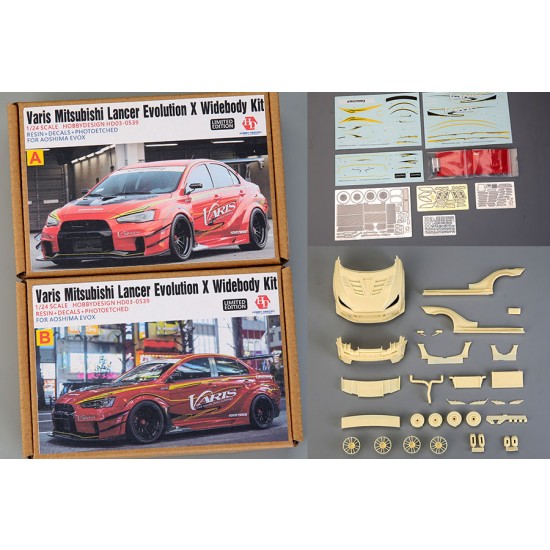 1/24 Varis Mitsubishi Lancer Evolution X Widebody kit for Aoshima EVOX kits 1/24 Varis Mitsubishi Lancer Evolution X Widebody kit for Aoshima EVOX kits