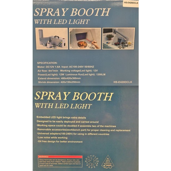 Portable Airbrush Spray Painting Booth with LED Lighting Portable Airbrush Spray Painting Booth with LED Lighting