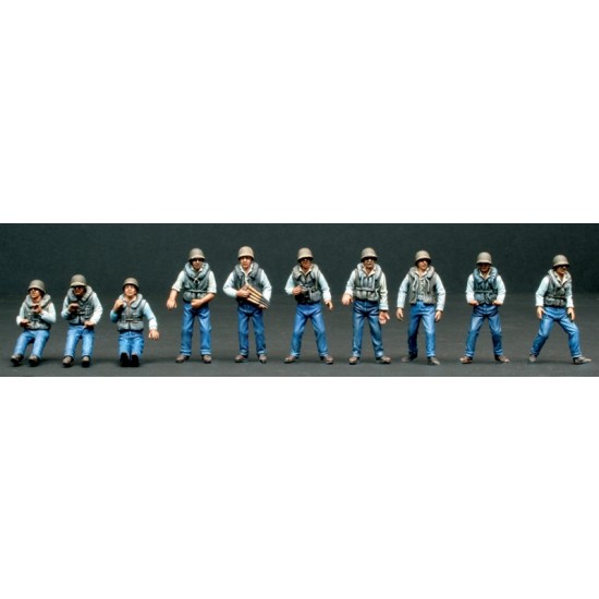 1/35 WWII US Elco 80 Torpedo Boat - PT Boat Crew (10 Figures)