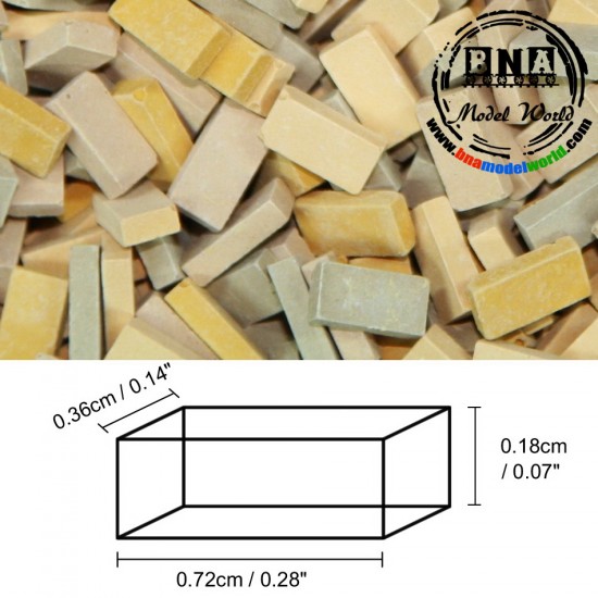 1/35, 1/32 Bricks - Beige Mix (Material: Ceramic) 500pcs