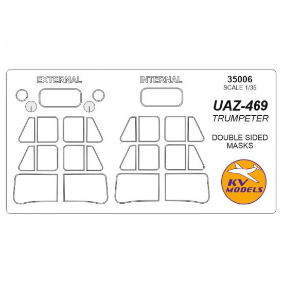 1/35 UAZ-469 Double-sided Paint Masking for Trumpeter kits