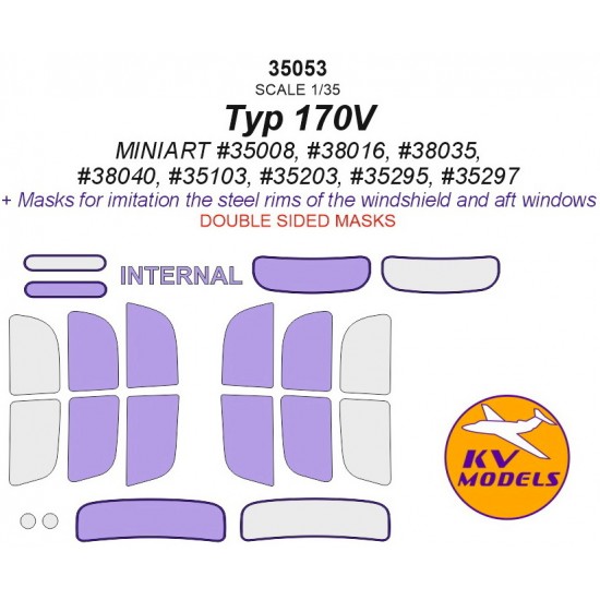 1/35 Typ 170V Paint Masking for MiniArt #35008/38016/38035/38040/35103/35203/35295/35297 (Double-sided)