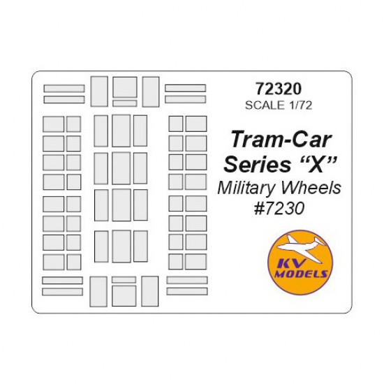 1/72 Tram-Car Series X Masking for Military Wheels #7230