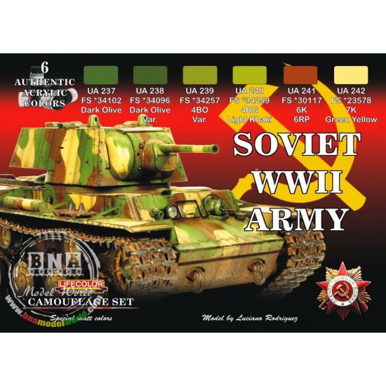 Acrylic Paint Set - WWII Soviet Army Camouflage Set (6 x 22ml)