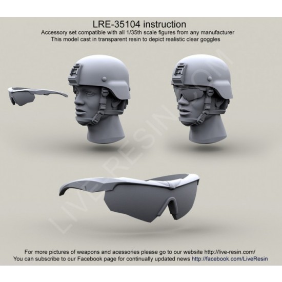 1/35 ESS Crossbow goggles Ballistic Eyeshields - ESS Eye Pro (transparent resin) 1/35 ESS Crossbow goggles Ballistic Eyeshields - ESS Eye Pro (transparent resin)