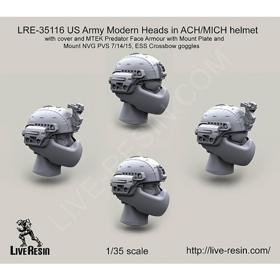 1/35 US Army Modern Heads in ACH/MICH helmet with Cover