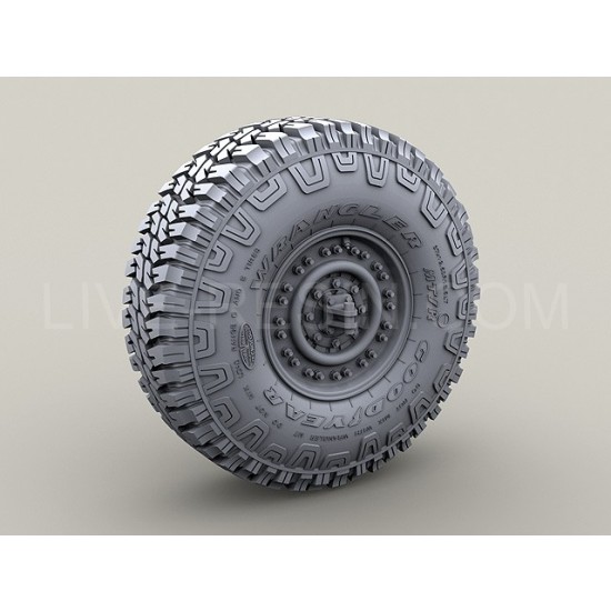 1/35 Wrangler/Good Year 37 MT/R Tyre and Wheels Set (5pcs) for HMMWV and GMV