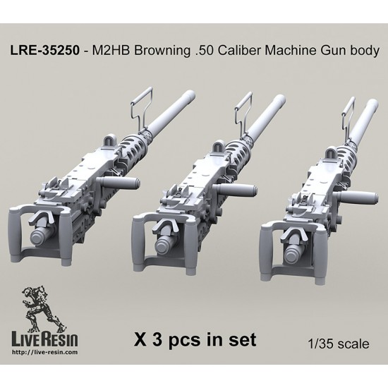 1/35 M2HB Browning .50 Calibre Machine Gun Body (3pcs)