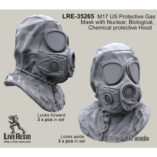 1/35 US Protective Gas Masks M17 with Nuclear, Biological, Chemical Protective Hood 1/35 US Protective Gas Masks M17 with Nuclear, Biological, Chemical Protective Hood