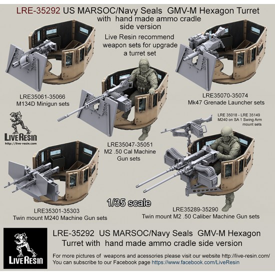 1/35 US MARSOC/Navy Seals GMV-M Six Hexagon Turret with Hand Made Ammo Cradle Side Version