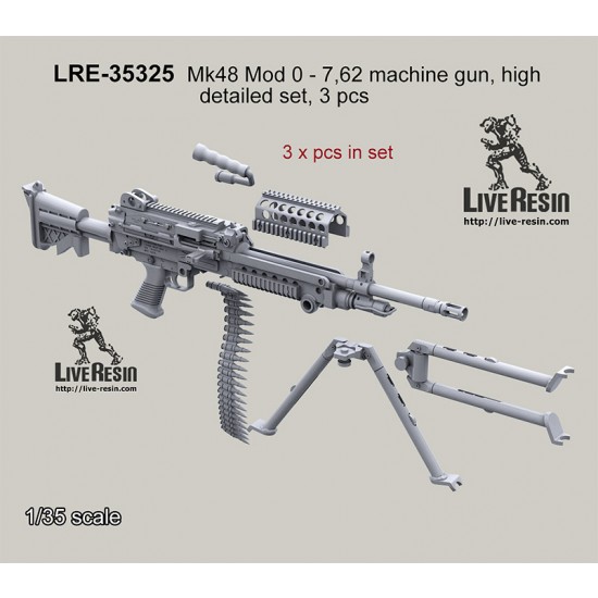 1/35 Mk48 Mod 0 - 7.62mm Machine Gun High Detailed Set (3pcs)