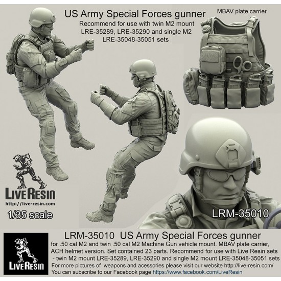 1/35 US Army Special Forces Gunner for HMMWV and GMV Vehicles .50 Cal M2 & Twin .50 Cal M2