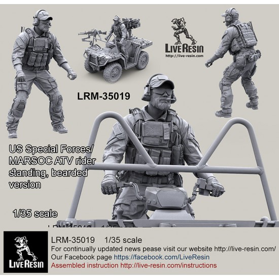 1/35 US Special Forces/MARSOC ATV Rider (standing) [Bearded Version]