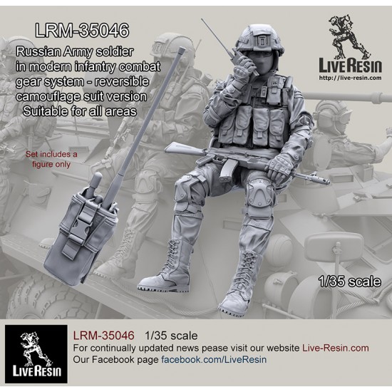 1/35 Russian Soldier in Modern Infantry Combat Gear System in Reversible Camo Suit V8