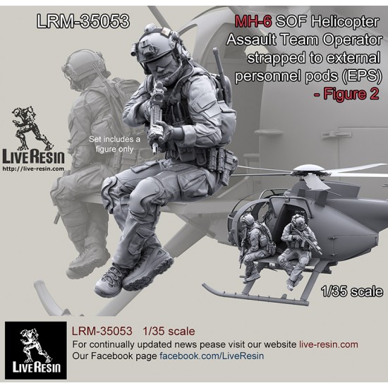 1/35 MH-6 SOF Helicopter Assault Team Operator #2 for Kitty Hawk Little Bird kit #KH50004