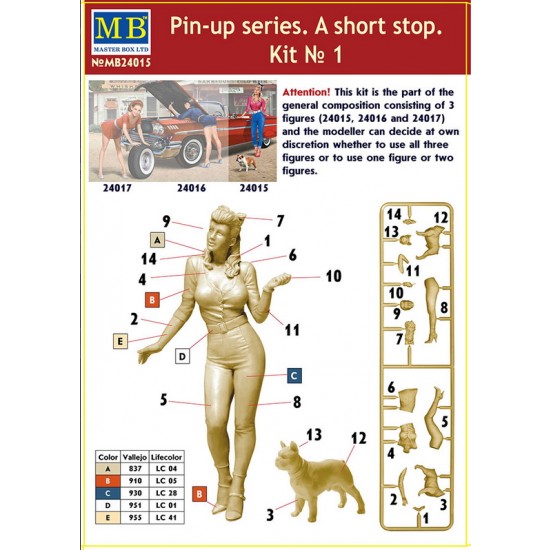 1/24 Pin-Up Series - A Short Stop kit No.1 (1 Female Figure + 1 Dog)