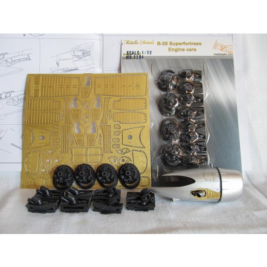 1/72 Boeing B-29 Superfortress Engine Cars for Academy kit (Resin+PE)