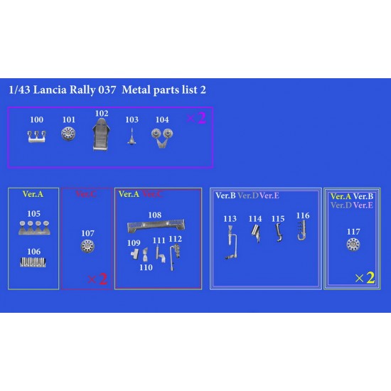 1/43 Multi-Material Kit: Rally 037 Ver.A Martini Racing 83 WRC Rd.1 Monte Carlo #1 1/43 Multi-Material Kit: Rally 037 Ver.A Martini Racing 83 WRC Rd.1 Monte Carlo #1
