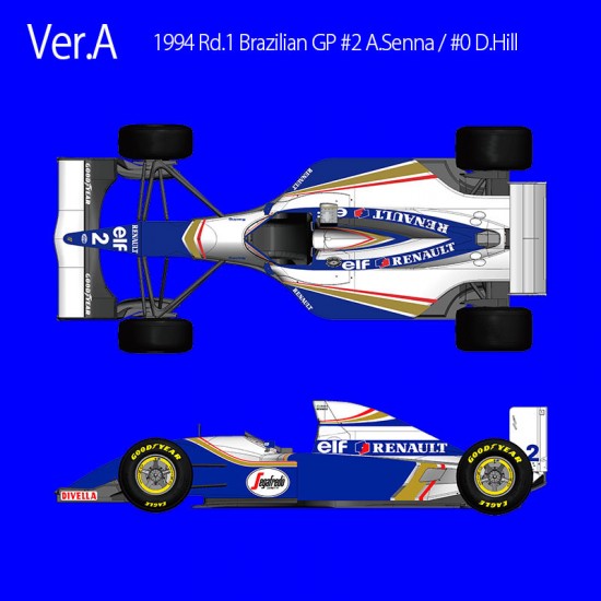 1/20 Full Detail Kit: Williams FW16 Ver.A 1994 Rd.1 Brazilian GP #2 A.Senna / #0 D.Hill