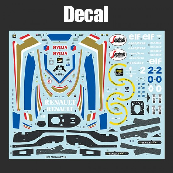 1/20 Full Detail Kit: Williams FW16 Ver.A 1994 Rd.1 Brazilian GP #2 A.Senna / #0 D.Hill 1/20 Full Detail Kit: Williams FW16 Ver.A 1994 Rd.1 Brazilian GP #2 A.Senna / #0 D.Hill