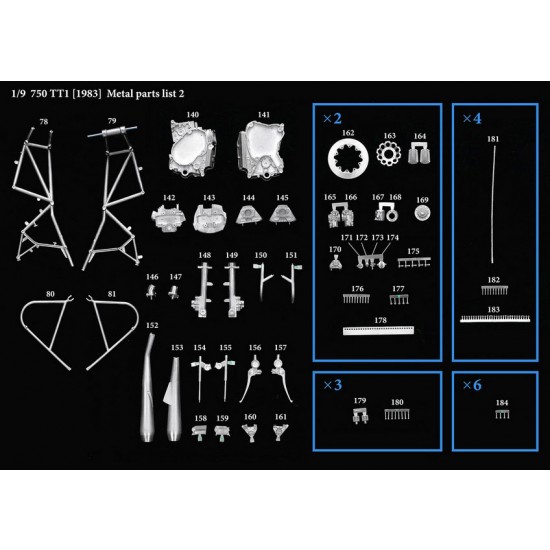 1/9 Ducati 750 TT1 1983 Multi-Material Full Detail Kit