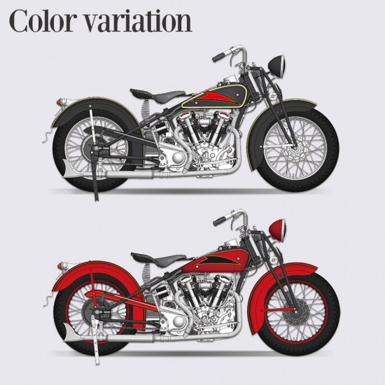 1/9 Crocker Hemi-Head 1936 Small Tank Motorcycle Full Detail Kit