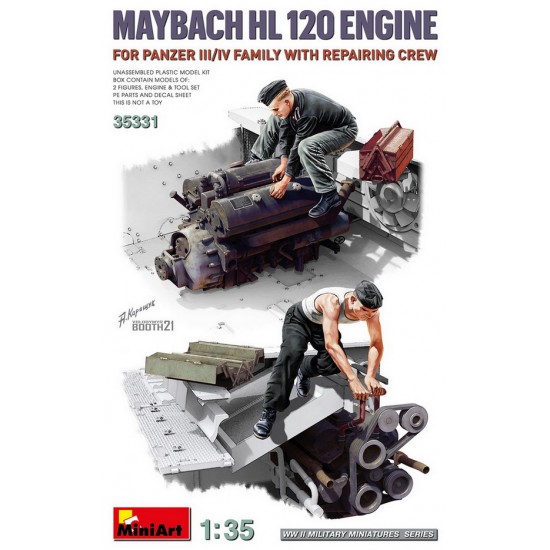 1/35 Maybach HL 120 Engine for Panzer III/IV Family w/Repair Crew