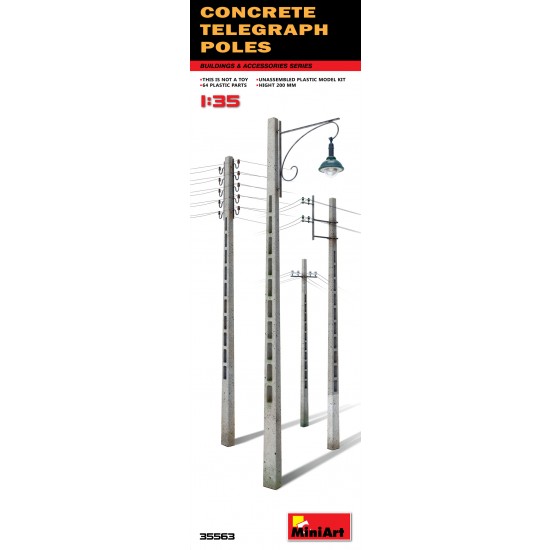 1/35 Concrete Telegraph Poles (Height: 200mm)