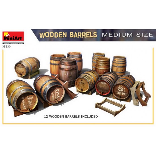 1/35 Wooden Barrels #Medium Size (12pcs)