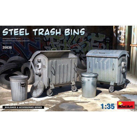 1/35 Steel Trash Bins (Garbage Bins)