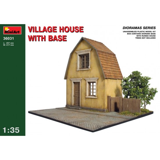 1/35 Village House w/base (Ruined House+Diorama Base, Base Size: 257mm x 217mm)