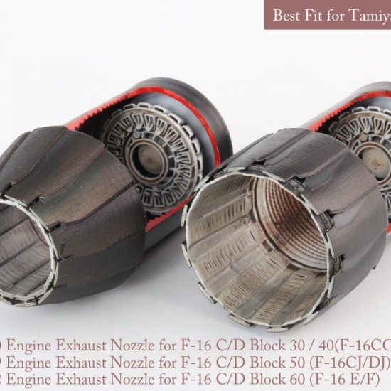 1/48 F-16 C/D Block 30/40/50/60 GE Exhaust Nozzle & After Burner Set for Tamiya kits
