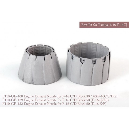 1/48 F-16 C/D Block 30/40/50/60 GE Exhaust Nozzle & After Burner Set for Tamiya kits