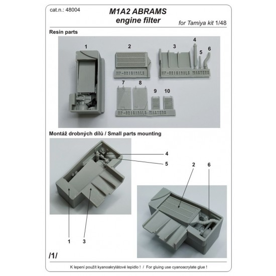 1/48 M1A2 Abrams Engine Filter Detail set for Tamiya kits