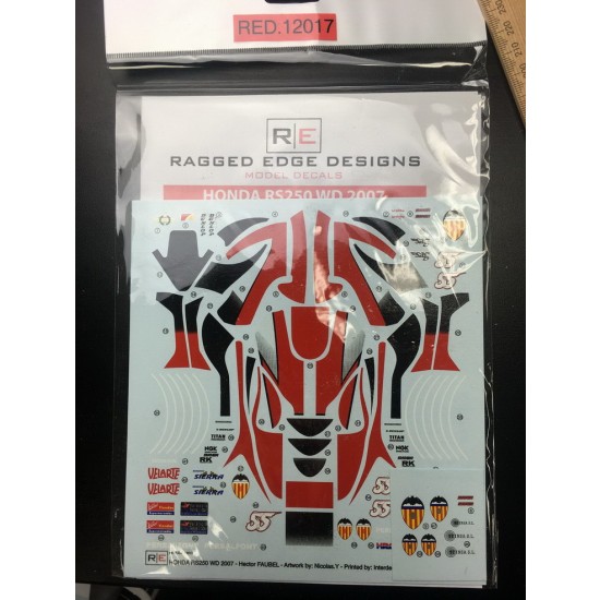 1/12 Honda RS250 WD 2007 Hector FAUBEL Decal for Hasegawa HSGS #1501 kit